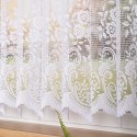 Firanka żakardowa ze wzorem pasowym, wys. 160cm, kolor biały 044330/000/001/000160/1