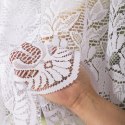 Firanka żakardowa ze wzorem pasowym, wys. 170cm, kolor biały 361270/000/001/000170/1