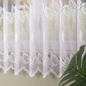 Firanka żakardowa ze wzorem pasowym, wys. 180cm, kolor biały 049365/000/001/000180/1