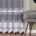 Firanka żakardowa ze wzorem pasowym, wys. 250cm, kolor biały 107363/000/001/000250/1
