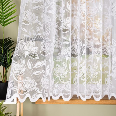 Firanka żakardowa ze wzorem po całości, wys. 160cm, kolor biały 037800/000/001/000160/1