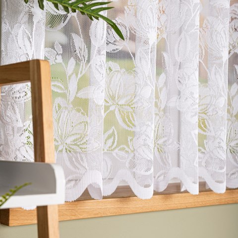 Firanka żakardowa ze wzorem po całości, wys. 160cm, kolor biały 037800/000/001/000160/1