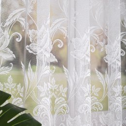 Firanka żakardowa ze wzorem po całości, wys. 160cm, kolor biały 049815/000/001/000160/1