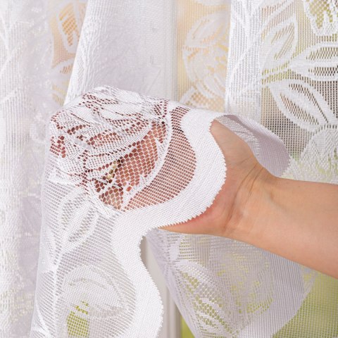 Firanka żakardowa ze wzorem po całości, wys. 170cm, kolor biały 037800/000/001/000170/1