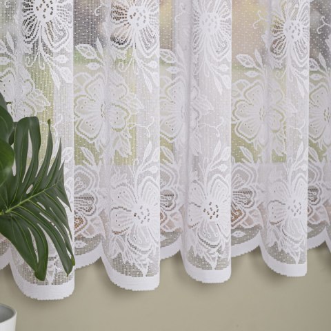Firanka żakardowa ze wzorem po całości, wys. 175cm, kolor biały 004713/000/001/000175/1