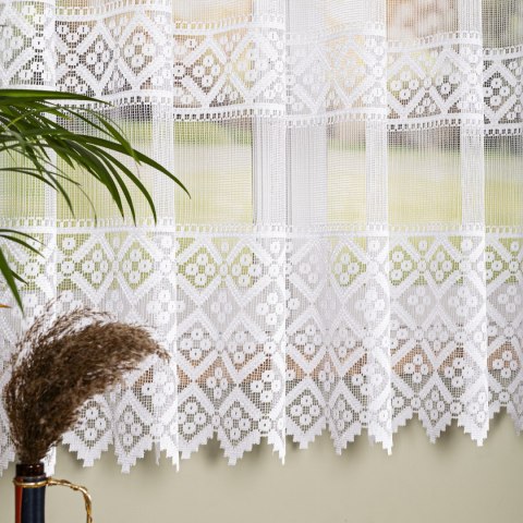 Firanka żakardowa ze wzorem po całości, wys. 175cm, kolor biały 011450/000/001/000175/1