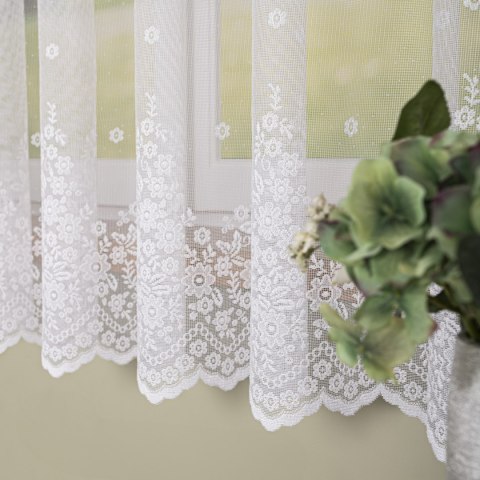 Firanka żakardowa ze wzorem po całości, wys. 175cm, kolor biały 131011/000/001/000175/1