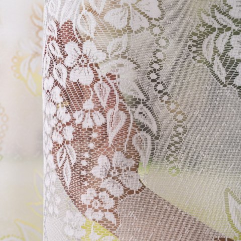 Firanka żakardowa ze wzorem po całości, wys. 180cm, kolor biały 361350/000/001/000180/1