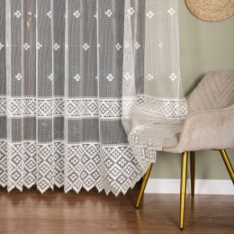 Firanka żakardowa ze wzorem po całości, wys. 250cm, kolor 025 kremowy 011450/000/025/000250/1
