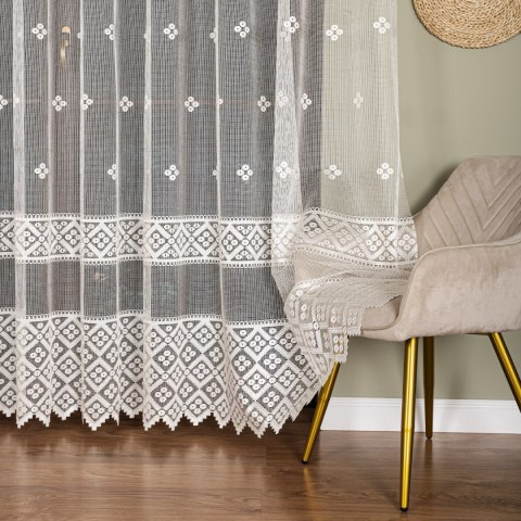 Firanka żakardowa ze wzorem po całości, wys. 250cm, kolor 025 kremowy 011450/000/025/000250/1