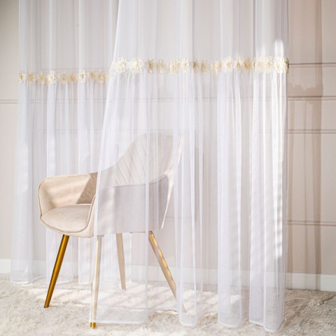 ISEN Firana gotowa na przelotkach, 250x140cm, kolor biały 625728/FGP/001/140250/1