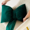KOKARDA Poduszka welwetowa z wypełnieniem silikonowym, 30x50cm z szarfą 25x290cm, kolor 010 ciemny zielony, butelkowy VELVI0/SIL