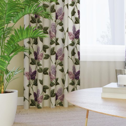 KWIATY BZU Z EFEKTEM WYSZYWANIA Tkanina dekoracyjna typu MILAS, szer. 150cm, kolor biały D00327/MIL/001/150000/1