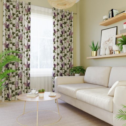 KWIATY BZU Z EFEKTEM WYSZYWANIA Tkanina dekoracyjna typu MILAS, szer. 150cm, kolor biały D00327/MIL/001/150000/1