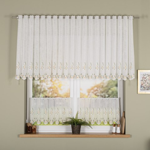 Zazdrostka haftowana w kwiaty, wys. 90 cm, kolor 010 jasny kremowy 224338/684/010/000090/1