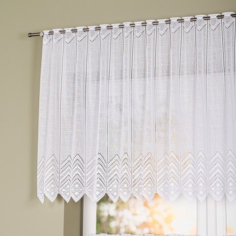 Zazdrostka żakardowa z samym dołem, wys. 90cm, kolor biały 362870/000/001/000090/1