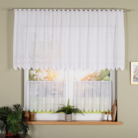 Zazdrostka żakardowa z samym dołem, wys. 90cm, kolor biały 362870/000/001/000090/1