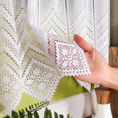 Zazdrostka żakardowa z samym dołem, wys. 90cm, kolor biały 362870/000/001/000090/1