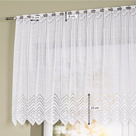 Zazdrostka żakardowa z samym dołem, wys. 90cm, kolor biały 362870/000/001/000090/1