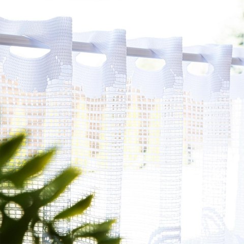 Zazdrostka żakardowa ze wzorem pasowym, wys. 70cm, kolor biały 044330/000/001/000070/1