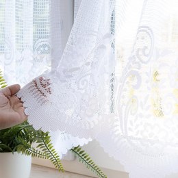 Zazdrostka żakardowa ze wzorem pasowym, wys. 70cm, kolor biały 044330/000/001/000070/1