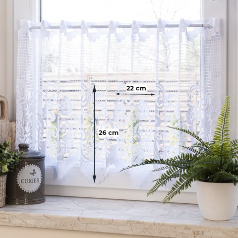 Zazdrostka żakardowa ze wzorem pasowym, wys. 70cm, kolor biały 044330/000/001/000070/1