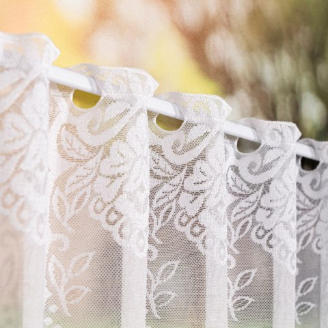 Zazdrostka żakardowa ze wzorem po całości, wys. 40cm, kolor biały 362770/000/001/000040/1