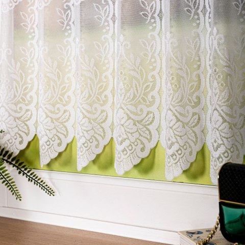 Zazdrostka żakardowa ze wzorem po całości, wys. 60cm, kolor biały 362770/000/001/000060/1